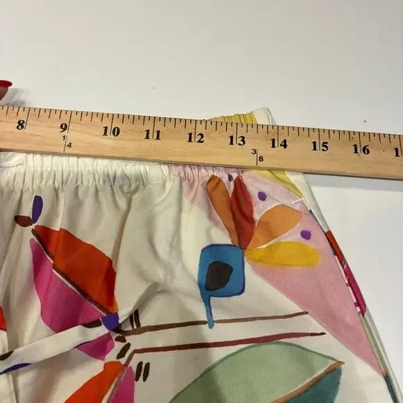 Zara Cream Printed Poplin Shirt and Wide Leg Pants Set Small - Picture 7 of 12